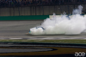 Truex's victory burnout (Photo by Austin Johnson/Ace Weekly)