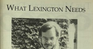 picture of a newspaper clipping for what lexington needs