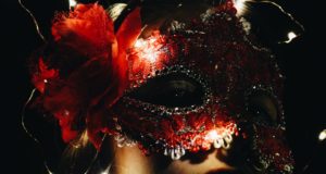New Year's: a black and red mask