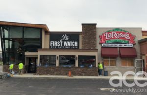 a building that says First Watch and LaRosa's on the front