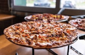 LaRosa's: pizza on a table
