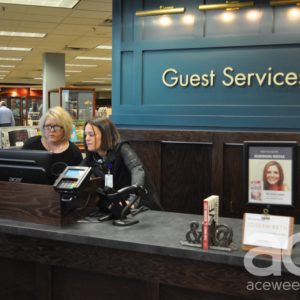 Joseph-Beth: two people at a guest service location